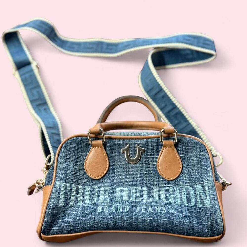 Y2k true religion small denim bag